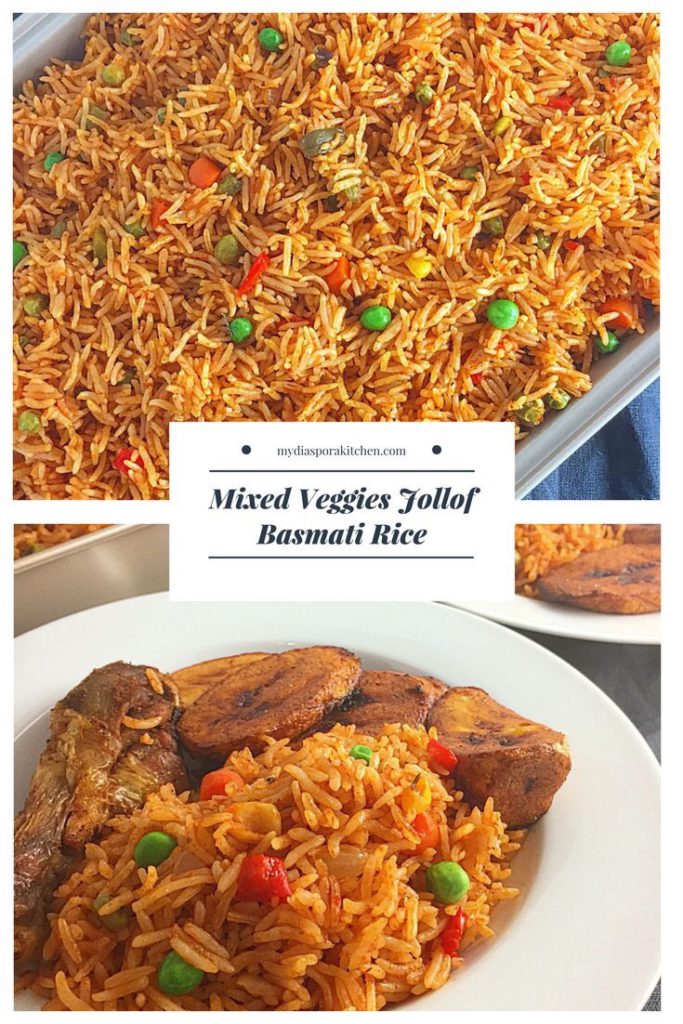 Mixed Veggies Jollof Basmati Rice My Diaspora Kitchen