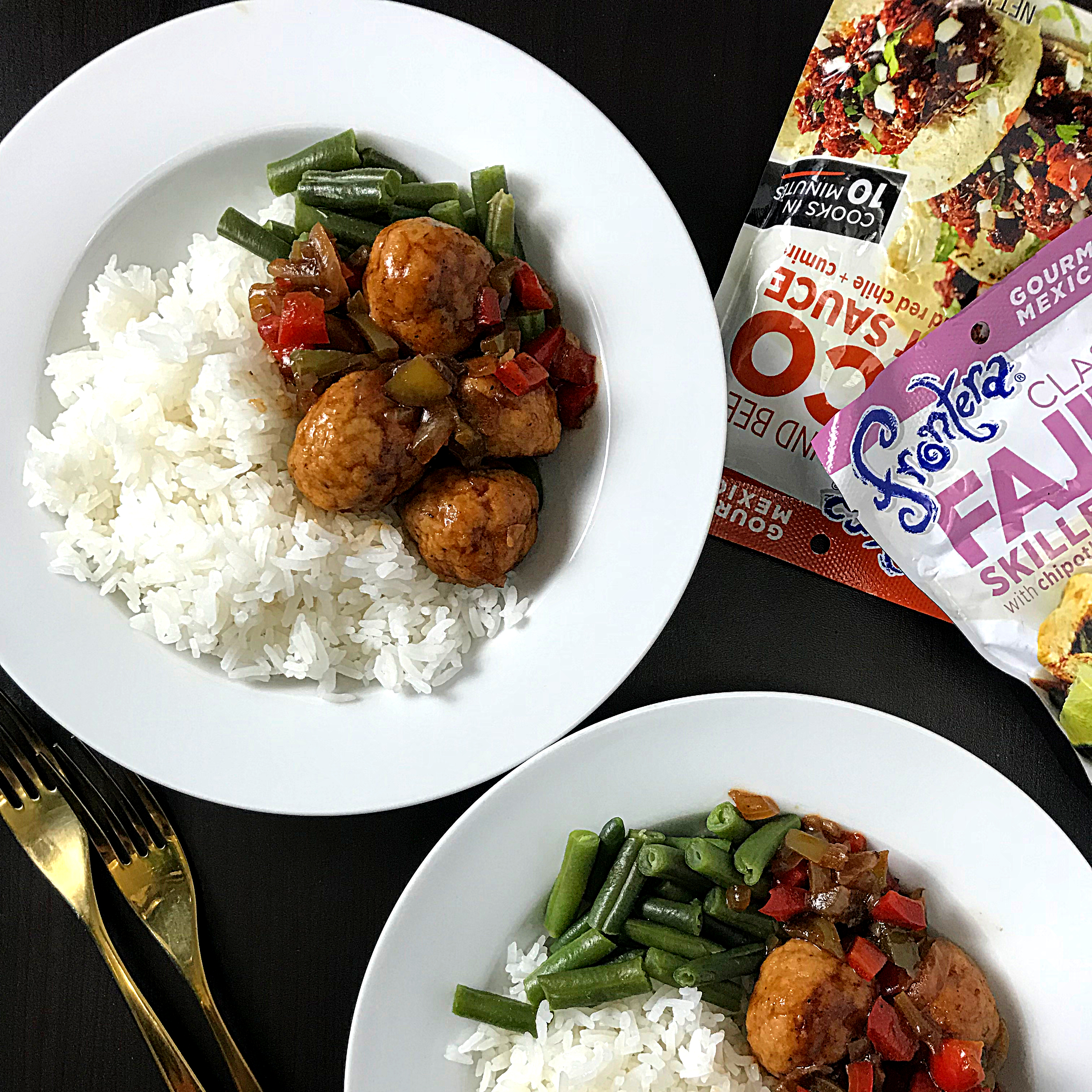 Chicken Meatballs in Fajita sauce