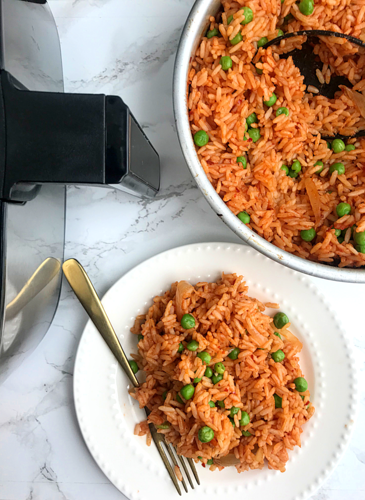 Air fryer Mexican Rice (Spanish Rice) My Diaspora Kitchen