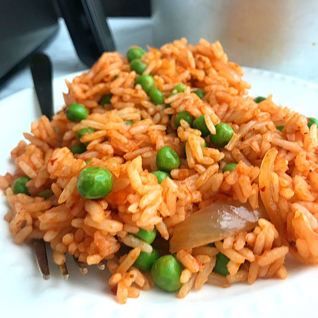 Air fryer Mexican Rice (Spanish Rice) My Diaspora Kitchen