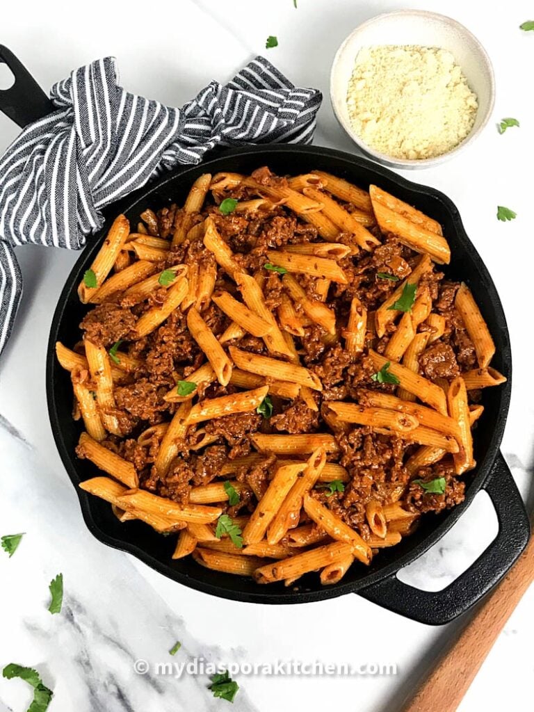 Creamy Ground Beef Pasta My Diaspora Kitchen