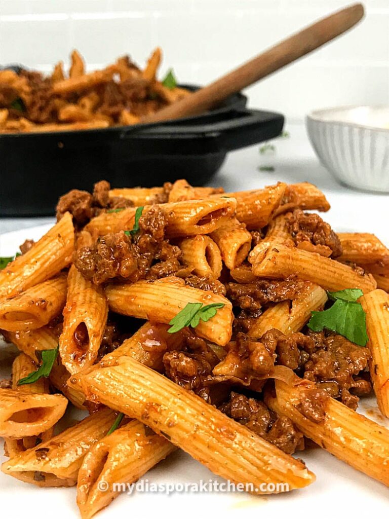 Creamy Ground Beef Pasta My Diaspora Kitchen