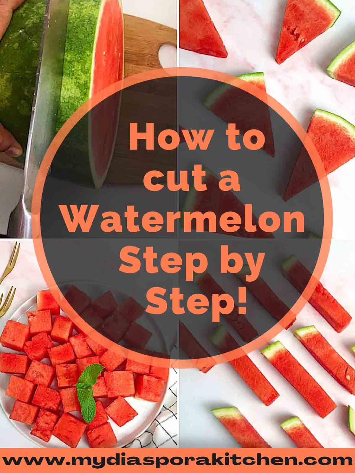 How to cut watermelon into triangles, sticks or cubes - My Diaspora Kitchen