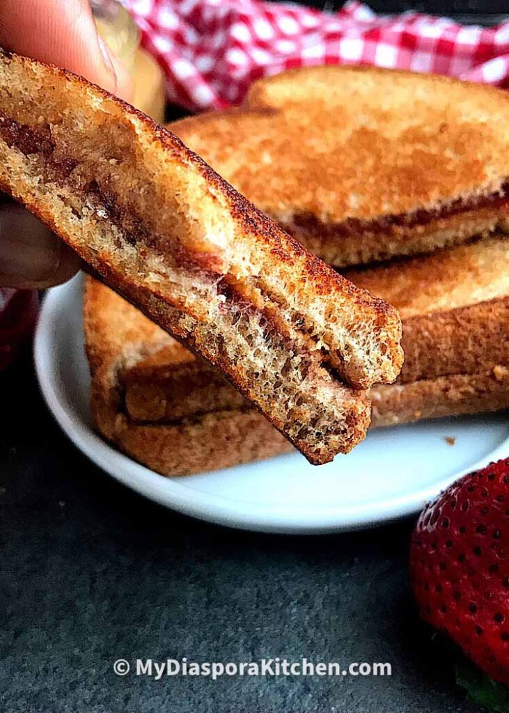 Fried Peanut butter and Jelly Sandwich. My Diaspora Kitchen