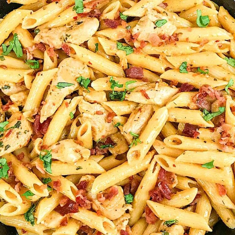 Creamy chicken and bacon pasta recipe